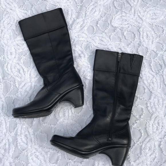 Dansko Shoes - Dankso Tall Black heel Boots size 38 Leather